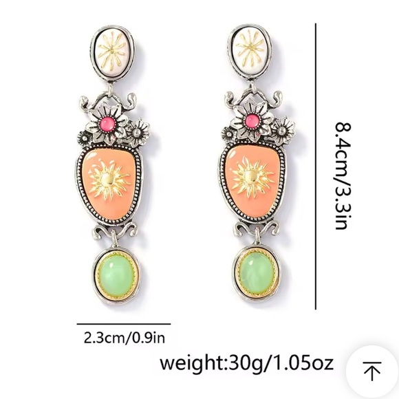 Zara new! Multi color arabic vintage women earrings - Picture 5 of 5